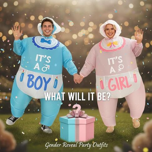 2-Pack Inflatable Baby Costume for Adults - Gender Reveal Baby Shower Costume,Halloween Blow Up Suit & Party Cosplay in Saudi Arabia