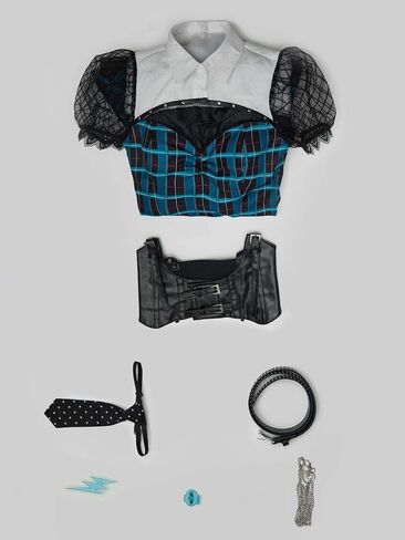 MEOWCOS Womens Gothic A-line Dress Holloween Cosplay Punk Dress Set in Kuwait