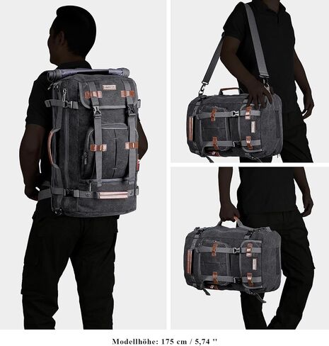 WITZMAN Canvas Backpack Travel Backpack Large Laptop Bags Convertible Shoulder Sling Bag Convertible Sling Backpack CrossbodyChest Bag in Kuwait