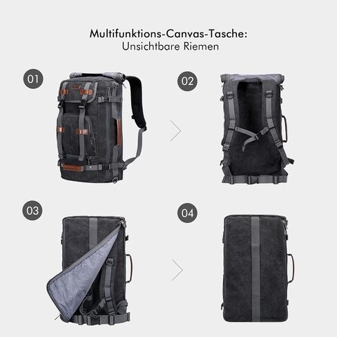 WITZMAN Canvas Backpack Travel Backpack Large Laptop Bags Convertible Shoulder Sling Bag Convertible Sling Backpack CrossbodyChest Bag in Kuwait