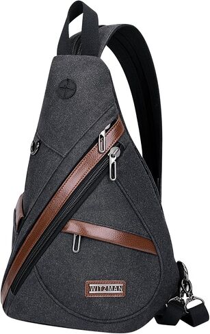 WITZMAN Canvas Backpack Travel Backpack Large Laptop Bags Convertible Shoulder Sling Bag Convertible Sling Backpack CrossbodyChest Bag in Kuwait