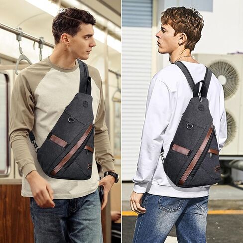WITZMAN Canvas Backpack Travel Backpack Large Laptop Bags Convertible Shoulder Sling Bag Convertible Sling Backpack CrossbodyChest Bag in Kuwait