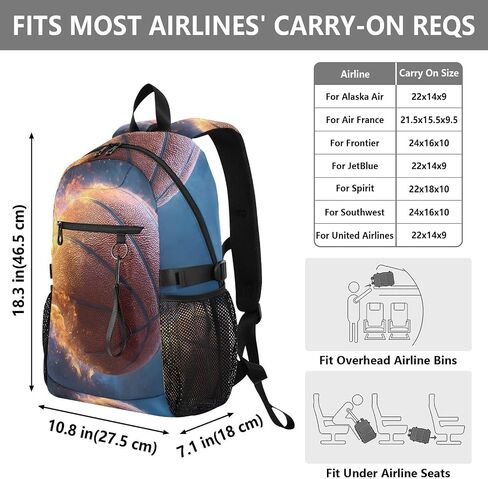 Laptop Backpack 14 Inch Basketball Closeup, Water Resistant Twill Fabric Daypack with Wide Zipper Opening, 20L Lightweight Business Travel Bag for Women Men, Work Outdoor Commuting in Saudi Arabia