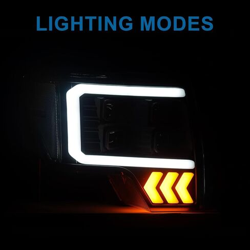 LED DRL Headlights Compatible with 2004-2012 Chevy Colorado & GMC Canyon Headlamp Amber Reflector Chrome Housing Left Right 2PC Replacements in Kuwait
