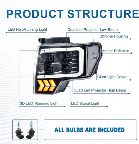 LED DRL Headlights Compatible with 2004-2012 Chevy Colorado & GMC Canyon Headlamp Amber Reflector Chrome Housing Left Right 2PC Replacements in Kuwait