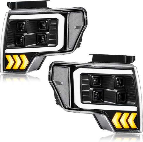 LED DRL Headlights Compatible with 2004-2012 Chevy Colorado & GMC Canyon Headlamp Amber Reflector Chrome Housing Left Right 2PC Replacements in Kuwait