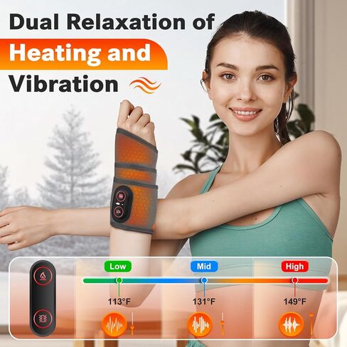 Cordless Wrist Heating Pad, Wrist Massager for Pain Relief, Red Light Wrap Brace for Hand, Leg Fit for Women and Men in Saudi Arabia