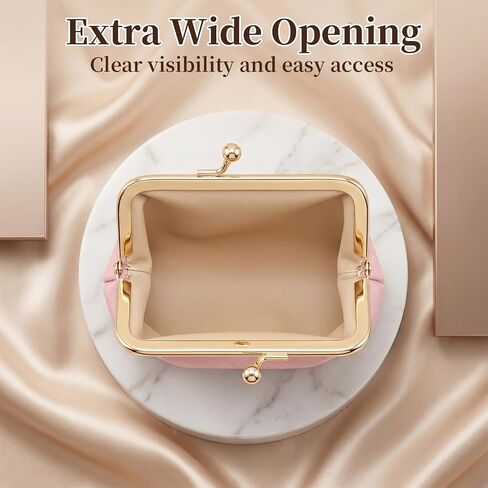 2PCS Vintage Coin Purse with Kiss Lock, PU Leather Change Purse for Change, Keys, Lipstick in Saudi Arabia