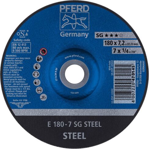 Pferd E1787A24RSG A24RSG Reinforced Grinding Wheel, Multi-Colour, 178 x 7 mm in Kuwait