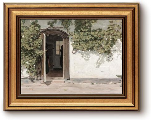 Bzstyleart Gold Framed Vintage Wall Art, Dog Picture Wall Decor Natural Sketch Picture, Featuring a Classic Black Labrador Dog Drawing in a Rustic Farmhouse Style Bedroom Office Decor 8x10in in Saudi Arabia