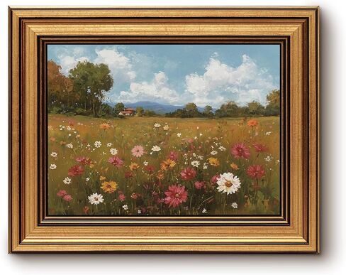bzstyleart فن جدار عتيق مؤطر بالذهب، صورة كلب ديكور جداري صورة رسم طبيعي، يتميز برسم كلب لابرادور أسود كلاسيكي في ديكور مكتب غرفة النوم على طراز مزرعة ريفية 8x10in in Kuwait