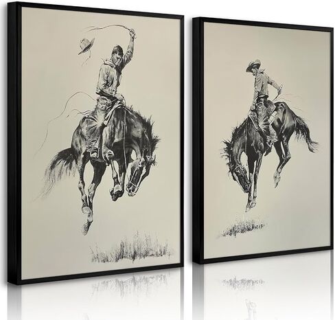 Western Cowboy Wall Art Decor Vintage Farmhouse Prints Western Cowboy Canvas Poster Retro Southwestern Wall Art Antique West Pictures Vintage Painting for Bathroom Bedroom 12x16x2 Inch Unframed in Saudi Arabia
