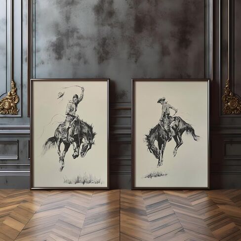 Western Cowboy Wall Art Decor Vintage Farmhouse Prints Western Cowboy Canvas Poster Retro Southwestern Wall Art Antique West Pictures Vintage Painting for Bathroom Bedroom 12x16x2 Inch Unframed in Saudi Arabia
