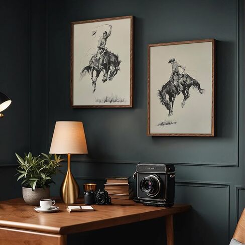 Western Cowboy Wall Art Decor Vintage Farmhouse Prints Western Cowboy Canvas Poster Retro Southwestern Wall Art Antique West Pictures Vintage Painting for Bathroom Bedroom 12x16x2 Inch Unframed in Saudi Arabia