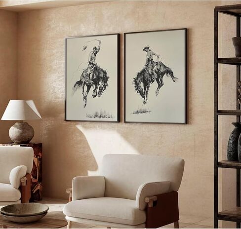 Western Cowboy Wall Art Decor Vintage Farmhouse Prints Western Cowboy Canvas Poster Retro Southwestern Wall Art Antique West Pictures Vintage Painting for Bathroom Bedroom 12x16x2 Inch Unframed in Saudi Arabia