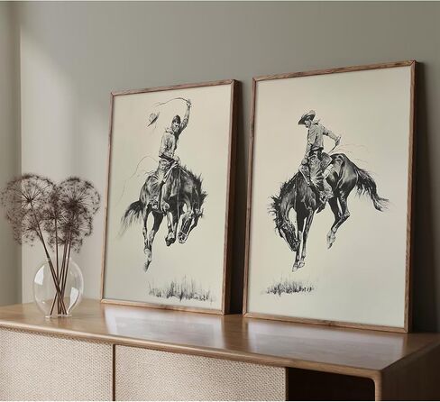 Western Cowboy Wall Art Decor Vintage Farmhouse Prints Western Cowboy Canvas Poster Retro Southwestern Wall Art Antique West Pictures Vintage Painting for Bathroom Bedroom 12x16x2 Inch Unframed in Saudi Arabia