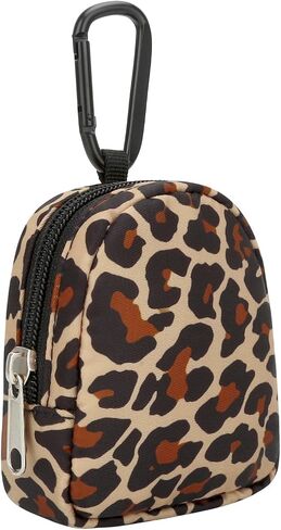 Mini Coin Purse with Detachable Carabiner Clip - Water-Repellent Ripstop Nylon Zip Wallet & Card Holder for Women and Men, Cute Portable Keychain Pouch for Travel, Gym, Everyday Carry (Cow) in Saudi Arabia