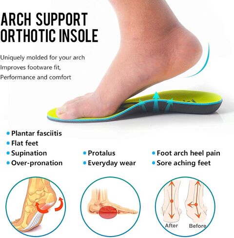 XINIFOOT 2 Pairs Arch Support Comfort Shoe Insoles Plantar Fasciitis Orthotic Shoe Inserts Running Insoles for Men and Women in Saudi Arabia