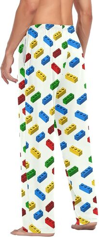 Building Block Men's Pajamas Pants Cotton Sleep Bottoms Pants Lounge Sleepwear - S in Saudi Arabia