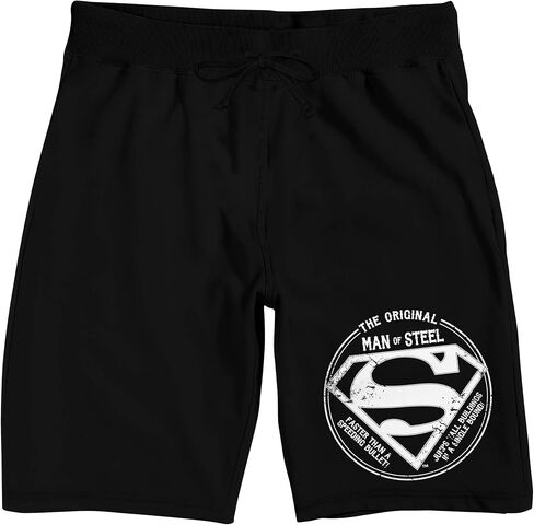Superman The Original Man of Steel Logo Men's Black Sleep Pajama Shorts in Kuwait