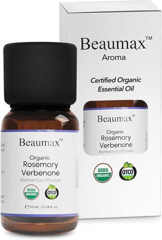 Rosemary Verbenone Organic Essential Oil (Rosmarinus Officinalis) - Beaumax USDA Certified 100% Pure Therapeutic Grade Undiluted Aroma Oil 10ml (0.34 fl oz) in Saudi Arabia