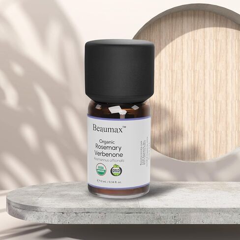 Rosemary Verbenone Organic Essential Oil (Rosmarinus Officinalis) - Beaumax USDA Certified 100% Pure Therapeutic Grade Undiluted Aroma Oil 10ml (0.34 fl oz) in Saudi Arabia