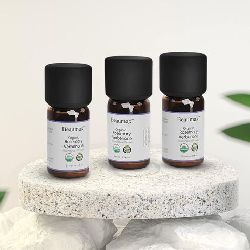 Rosemary Verbenone Organic Essential Oil (Rosmarinus Officinalis) - Beaumax USDA Certified 100% Pure Therapeutic Grade Undiluted Aroma Oil 10ml (0.34 fl oz) in Saudi Arabia