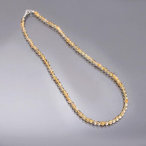 A&M Natural Citrine Smooth Round 925 Sterling Silver Healing Necklace, Handmade Citrine Beaded Necklace, Beautiful Citrine Beads Necklace Jewelry, Jewelry For Gift, Casual Wear And Yoga, Citrine Necklace in Saudi Arabia