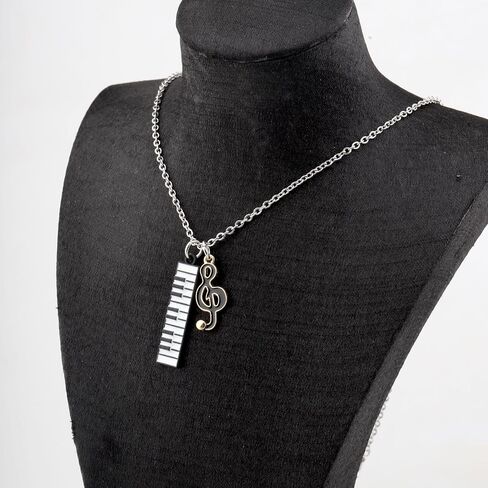 Piano Keyboard Dangle Music Necklace Music Note& Piano Design Gifts Music Lover Jewelry Teacher Thanks You Gift (PianoNE) in Kuwait