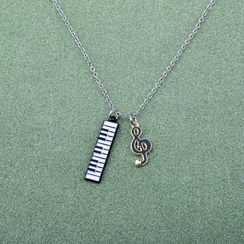 Piano Keyboard Dangle Music Necklace Music Note& Piano Design Gifts Music Lover Jewelry Teacher Thanks You Gift (PianoNE) in Kuwait