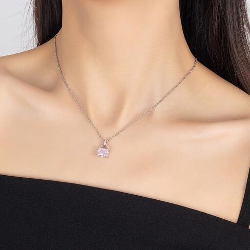 Ice Snowflake Cut Cubic Zirconia Necklace for Women, Dainty Solitaire Pendant Hypoallergenic Gift for Her, Stainless Steel 18"+2" Chain in Saudi Arabia