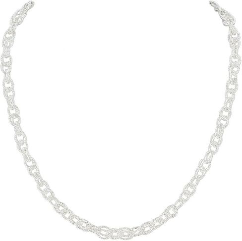 NAMAMI Textured Link Chain Necklace | Chunky Interlocking Link Design in Gold & Silver Finish | Pure Brass | 18K Gold Polish | Lobster Clasp | Women’s Statement Jewelry in Saudi Arabia