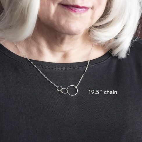 EFYTAL Gifts for Grandma, 925 Sterling Silver 3 Circles Necklace from Grandchildren, Mothers Day Gift for Grandmother, Birthday Gift for Her in Kuwait