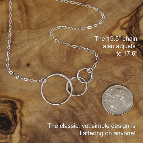 EFYTAL Gifts for Grandma, 925 Sterling Silver 3 Circles Necklace from Grandchildren, Mothers Day Gift for Grandmother, Birthday Gift for Her in Kuwait