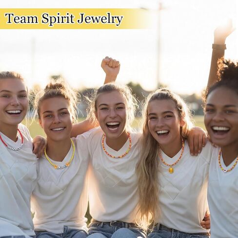 Kigeli 5 Set Softball Necklace Gifts Bulk for Girls Women Boho Beaded Necklace Card Adjustable Beaded Cheer Necklaces Softball Team Gifts for Teens Sport Accessories Pendant Birthday Jewelry in Kuwait