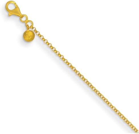 22K Yellow Gold Polished 2.1 mm Solid Rolo Chain Necklace 16" to 20" in Kuwait