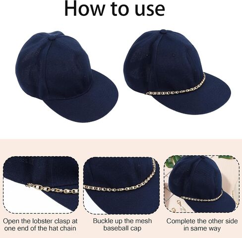 Trucker Hat Chains, Detachable Hat Chains for Women Trucker Hats, Metal Pearl DIY Hats Charms Accessories for Women Men for Casual and Outdoor Activities in Kuwait