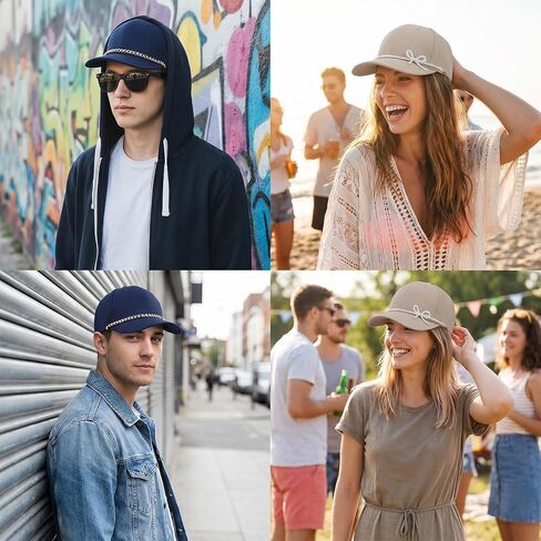 Trucker Hat Chains, Detachable Hat Chains for Women Trucker Hats, Metal Pearl DIY Hats Charms Accessories for Women Men for Casual and Outdoor Activities in Kuwait