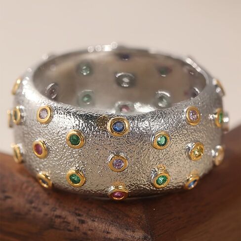 Everyday Ring with Multi-Color CZ Accents Women's Statement Jewelry in Kuwait