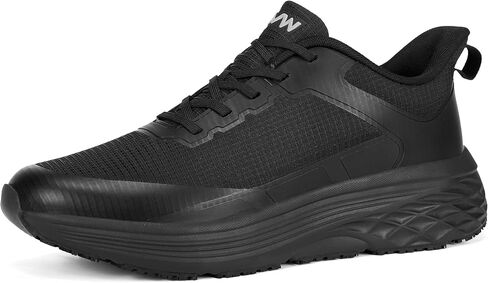 AVW Non Slip Work Shoes for Men, Breathable Mesh Lightweight Sneakers，Water Resistant Upper Slip On Chef Shoes，Comfortable Oil Resistant Work Shoes，Black in Saudi Arabia