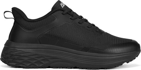 AVW Non Slip Work Shoes for Men, Breathable Mesh Lightweight Sneakers，Water Resistant Upper Slip On Chef Shoes，Comfortable Oil Resistant Work Shoes，Black in Saudi Arabia