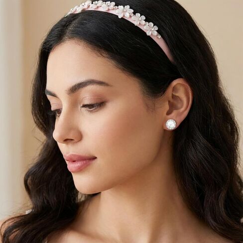 6 أزواج من الأقراط لمسابقات الرقص، أقراط كريستال هالو حجر الراين للمسابقات، حلق على شكل دائري لمرحلة الأوبرا لمرحلة الزفاف in Kuwait
