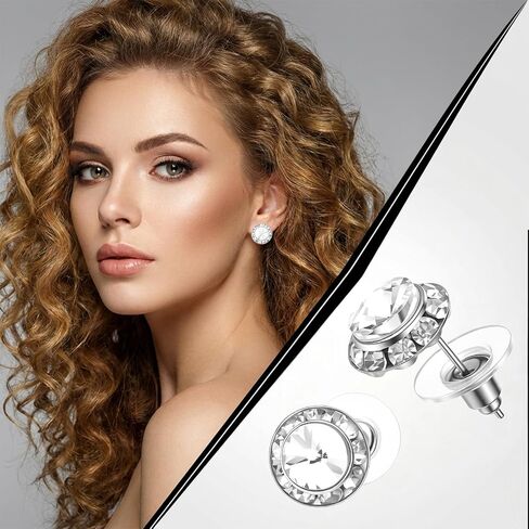 6 أزواج من الأقراط لمسابقات الرقص، أقراط كريستال هالو حجر الراين للمسابقات، حلق على شكل دائري لمرحلة الأوبرا لمرحلة الزفاف in Kuwait