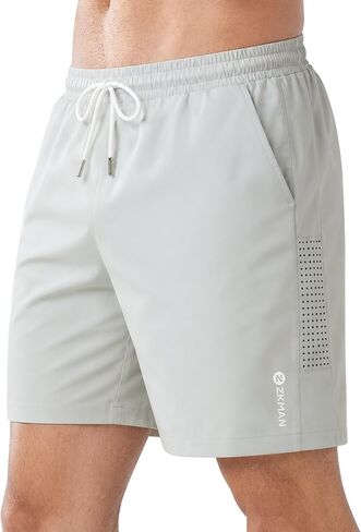 ZKMAN Men's 7" Buttery‑Soft Smooth Athletic Shorts, Lightweight Breathable Quick Dry Natural‑Fit Gym Workout Lounge Wear in Kuwait
