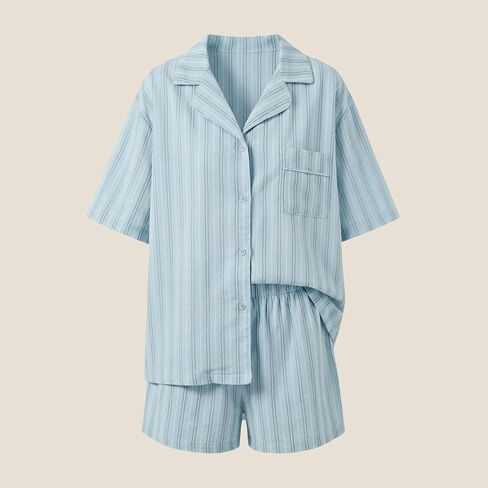 Women's Cute Short Pajama Set – Two-Piece Y2K Plaid Loungewear Set in Kuwait