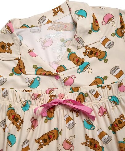 COCO BRANDS Scooby-Doo Smurfs Chucky Miffy Womens Pajama Sets - 2 Piece Button Down Sleep Shirt and Matching PJ Set in Kuwait