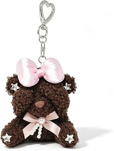 Cute Plush Bear Bag Charms for Women Handbags Backpacks Wallet, Mini Bear Keychain in Kuwait