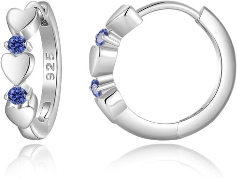 Hoop Earrings for Women 925 Sterling Silver Cut Cubic Zirconia Heart Huggies Earrings Handmade Jewelry Gifts in Saudi Arabia