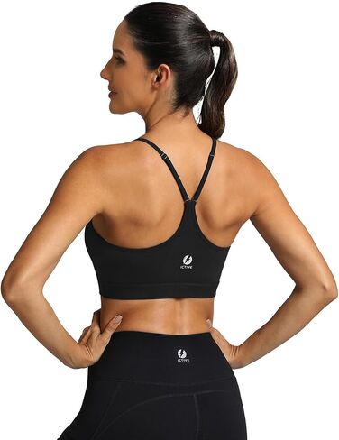 Fihapyli ICTIVE Womens Y Back Racerback Sports Bra Adjustable Spaghetti Straps Scoop Neck Padded Workout Yoga Bra in Saudi Arabia