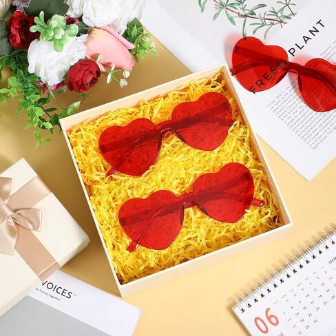 50 Pairs Heart Shaped Sunglasses Bulk, Candy Color Rimless Fun Red Heart Sunglasses Transparent Red Hearts Glasses for Bachelorette Summer Women Valentine Day Party Favors in Saudi Arabia
